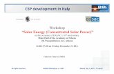 CSP developmentin Italy - Academy of Athens Developments in... · CSP developmentin Italy Workshop “Solar Energy (Concentrated Solar Power)” on the occasion of EASAC’s 10th