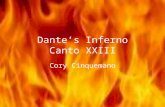 [PPT]Dantes Inferno Canto XXIII - Southeastern … · Web viewDante’s Inferno Canto XXIII Cory Cinquemano summary Canto began in the Eighth Circle, Fifth pit Demons chased Virgil