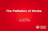 The Palliation of Stroke - Canadian Virtual Hospice palliation - on template... · with health professionals, and hospital care of stroke patients in the last year of life as reported
