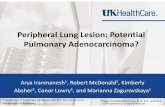 Peripheral Lung Lesion: Potential Pulmonary Adenocarcinoma? · Goals and Methods Stratify a peripheral lung lesion into the potential adenocarcinoma spectrum. Explain predictive values