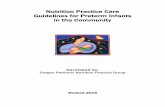 Nutrition Practice Care Guidelines for Preterm Infants in ... · VLBW and ELBW Small for gestational age (SGA) and Intrauterine Growth Restriction (IUGR)