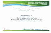 Session 1 Self-Awareness, Mindfulness and Change · Leadership – Self-Awareness, Mindfulness and Change 2 This leadership module focuses on effective ways to respond to leadership