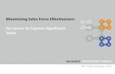 Maximizing Sales Force Effectiveness: Six Levers To ...alliancecg.com/uploads/maximizing_sales_force_effectiveness.pdf · 2 Contents Executive Summary 3 Six Levers to Maximize Sales