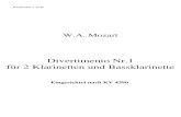 Divertimento Nr.1 für 2 Klarinetten und Bassklarinette files/Chamber/[Clarinet_Institute] Mozart - 5... · W.A. Mozart Divertimento Nr.1 für 2 Klarinetten und Bassklarinette Klarinette