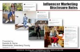 Influencer Marketing Disclosure Rules - ipq.se · •Regulates advertising including social media •Section 5 of the FTC Act ensures that online advertising is not deceptive •An