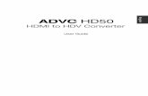 ADVC HD50 User Guide - Grass Valleycdn1.grassvalley.com/unsecure/DL/ADVC-HD50/documentation/ADVC-HD50... · The following suggestions apply to ADVC-HD50 usage. ADVC-HD50 Connections