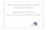 War, Memory & Popular Culture Research Collection ...jonathanvance.com/archive.pdf · i INTRODUC TION The collection is a diverse assortment of archival materials, microforms, published