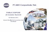 PUBLIC EXPOSE diInvestor Summit - idx.co.id · Master Plan. 35 Master Plan -Pengembangan Kawasan Industri. 36 ... Dermaga akan dibangun 250 meter pada awalnya dan konstruksi akan