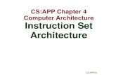 CS:APP Chapter 4 Computer Architecture Instruction Set ... · Instruction Set Architecture Assembly Language View ... address Unlike PC-relative addressing seen in IA32 jmpDest 7