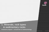 01 - Minerals, rock types · Mineral components: Calcite, Aragonite, Dolomite, Siderite Components: • skeletal fragments, • algae and nanoplankton, • cyanobacteria (mats),