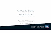 Kinepolis Group Results 2016 · Film Distribution 1,2% € 301,6 m. ... • Smurfs: The Lost Village (Q2) • The Fateof theFurious(Q2) ... Financial Review 2016