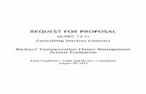 REQUEST FOR PROPOSAL - Washingtonleg.wa.gov/JLARC/Documents/RFP/JLARCRFP13-1.pdf · REQUEST FOR PROPOSAL (JLARC 13-1) Consulting Services Contract . Workers’ Compensation Claims