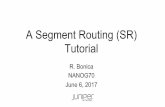 A Segment Routing (SR) Tutorial - North American Network ... · SR TRAFFIC ENGINEERING . ... – Segment Routing . The SR TE Approach ... Single Prefix Segmen R1 R2 R3 R7 R4 R5 R6