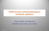 Differences phenotypiques enfants adultes - SFEIM · CFTDE-Necker X.03 Differences phenotypiques enfants adultes Jean-Marie Saudubray SFEIM Grenoble Juin 2016