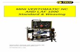 MINI VERTOMATIC NC AND LAF 1000 Standard & Weaving · MINI VERTOMATIC NC AND LAF 1000 Standard & Weaving ... Spot light (option) Welding head ... Plate thickness, standard: