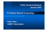 Problem Based Learning - epc.ac.ukepc.ac.uk/wp-content/uploads/2013/05/Peter_Hicks1.pdfPBL - What is it, ... 1. Clarify concepts 2. Define the problem 3. Analyse the problem – brainstorm