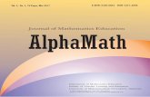 Journal of Mathematics Education AlphaMathlppm.mercubuana-yogya.ac.id/wp-content/uploads/2019/01/... · 2019-01-21 · Matematika dan Kemampuan Metakognisi dengan Hasil Belajar Matematika