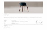 ALMA - assets.bondlayer.com · ALMA BAR CHAIR Upholstery Structure Feet // as pictured Upholstery – Velvet Mediterranee Pipping – Velvet Dijon Feet – Natural Walnut Rattan –