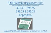 “Brake FMSCA Regulation 101” Training & Testing Content · parking, and emergency brake system requirement provide in this section. (b) Service Brakes (1) Hydraulic brake systems