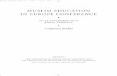 MUSLIM EDUCATION IN EUROPE CONFERENCE MEiE Conf Sep2002 - booklet.pdf · tically Islamic educational vision, and its realisation in the content of school curricula, appro-priate teaching