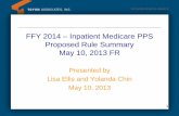 FFY 2014 – Inpatient Medicare PPS Proposed Rule Summary ... · Inpatient PPS Update Factors DRG Rate Calculation Example Wage Index Changes ... Hospital participating in Rural Community