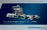 INTAREMA T, TE - erema.comTE... · screw extruder is - as the T series - without extruder degassing ideal for non-printed edge trim, cutting waste, rolls, loose leftover ﬁ lm and