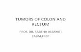 TUMORS OF COLON AND RECTUM & colonic adenocarcinoma and carcinoma of the pancreas , lung, ovary ,breast and endometrium. ... Modified Dukes classification: A-T confined to bowel wall