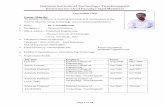 Jamia Millia Islamia: Performa for CV of Faculty/ Staff Members · National Institute of Technology, Tiruchirappalli: Performa for CV of Faculty/ Staff Members Page 1 of 16 Curriculum