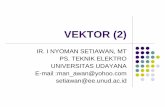 VEKTOR (2) - ee.unud.ac.id · vektor (2) ir. i nyoman setiawan, mt ps. teknik elektro universitas udayana ... turunan fungsi vektor. 11/28/2007 8 contoh : 11/28/2007 9 unit tangen