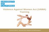 Violence Against Women Act (VAWA) Training · Violence Against Women Act (VAWA) Training . ... Sonia and Chris are at a party and both are drinking heavily. Sonia is having trouble