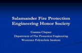 Salamander Fire Protection Engineering Honor Society · Salamander Fire Protection Engineering Honor Society Gamma Chapter ... The salamander is an animal that does not fear fire
