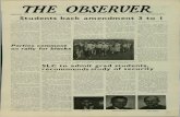 Notre Dame Observer - archives.nd.edu · Notre Dame students voted yesterday by more than a three to one. ... It was debat ed whether or not to admit ... graduate students to the