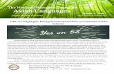 The National Resource Center for Asian Languages Languages The National Resource Center for July Monthly Newsletter Volume 2, Issue 7 NRCAL Highlight: Bilingual Education Back in California