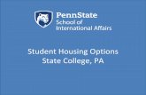 PSU Law – Student Housing Options State College, PA List PPT SIA.pdf · Parking $15/month/car Additional parking $50 per car/per month Copper Beech Townhomes 145 Northbrook Lane,