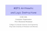 MIPS Arithmetic and Logic Instructionsfaculty.kfupm.edu.sa/coe/mudawar/coe301/lectures/04-ALU... · Arithmetic & Logic Unit 32 General Purpose Registers Integer Multiplier/Divider