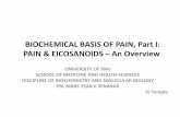 BIOCHEMICAL BASIS OF PAIN: PAIN & EICOSANOIDS - … basis of pain PPP 8.pdf · BIOCHEMICAL BASIS OF PAIN, ... Summary of Cyclic Pathway for biosynthesis of clinically ... BIOCHEMICAL