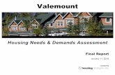 Valemount Affordable Housing Needs & Demands ... Needs & Demands Assessment Final Report January 11, 2016 created by Valemount Housing Needs & Demands Assessment Final Report prepared
