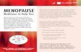 MENOPAUSE Medicines to Help You - fda.gov · MENOPAUSE Medicines to Help You Menopause (sometimes called “the change . of life”) is a normal time in a woman’s life when her