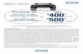 C53592 STYLUS PRO 4900 HDR-DES$400-500 CPN · claims must be postmarked within 30 days from the purchase date. product must be purchased from an epson authorized professional imaging