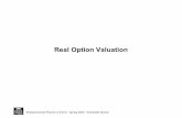 Real Option Valuation - dspace.mit.edu · Analysis vs. Option Pricing) • Much more important to spot the option and to get some rough sense of its value. • Understand what is