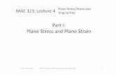 lecture4 plane stress and singularities - padtinc.com · Plane Stress/Strain and MAE 323: Lecture 4 Singularities 2011 Alex Grishin MAE 323 Lecture 4 Plane stress/strain and singularities