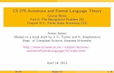 CS 275 Automata and Formal Language Theorycsetzer/lectures/automataFormalLanguage/12/afl...Deterministic Finite State Automata (13.6) CS 275 Chapter II.3 2/ 56. II.3.1. String Recognition