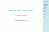 MAA704, Multivariate analysis. - MDH/Menu/general/column-content... · Principal component analysis (PCA) is a method often used to ... Principal component analysis Assume we have