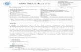PARK SION ROAD. APAR INDUSTRIES LTD. - … APAR INDUSTRIES LTD. Saturday, 30th July, 2016 to Friday, 5th August, 2016, both days inclusive. 5. Members desirous of obtaining information