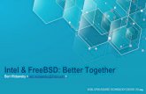 Intel & FreeBSD: Better Together - meetbsd.com · Introduced to FreeBSD 5.0 in 2003 by kensmith@ Software Developer at Intel since 2005 Focus switched to FreeBSD upstream work in