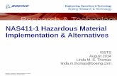 NAS411-1 Hazardous Material Implementation & Alternatives · Engineering, Operations & Technology | Boeing Research & Technology Copyright © 2014 Boeing. All rights reserved. MIL-STD-882E