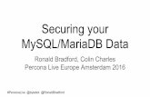 Securing your MySQL/MariaDB Data - MySQL Expert - AWS ...ronaldbradford.com/presentations/Securing-your-MySQL-MariaDB-data... · Securing your MySQL/MariaDB Data Ronald ... MySQL
