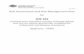 DIR 162 - Full Risk Assessment and Risk Management PlanFILE... · Australia New Zealand (FSANZ), the Australian Pesticides and Veterinary Medicines Authority (APVMA), the Therapeutic