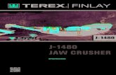 J1480 JAW CRUSHER - opsaust.com.au · JAW CHAMBER: Terex 1415mm x 820mm (55” x 32”) single toggle jaw crusher c/w full hydraulic closed side setting adjustment Hydrostatic drive