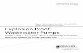 Explosion Proof Wastewater Pumps · Explosion Proof Wastewater Pumps Listed Class 1, Groups C and D Hazardous Locations INSTALLATION, OPERATION AND MAINTENANCE INSTRUCTIONS INSTRUCTION